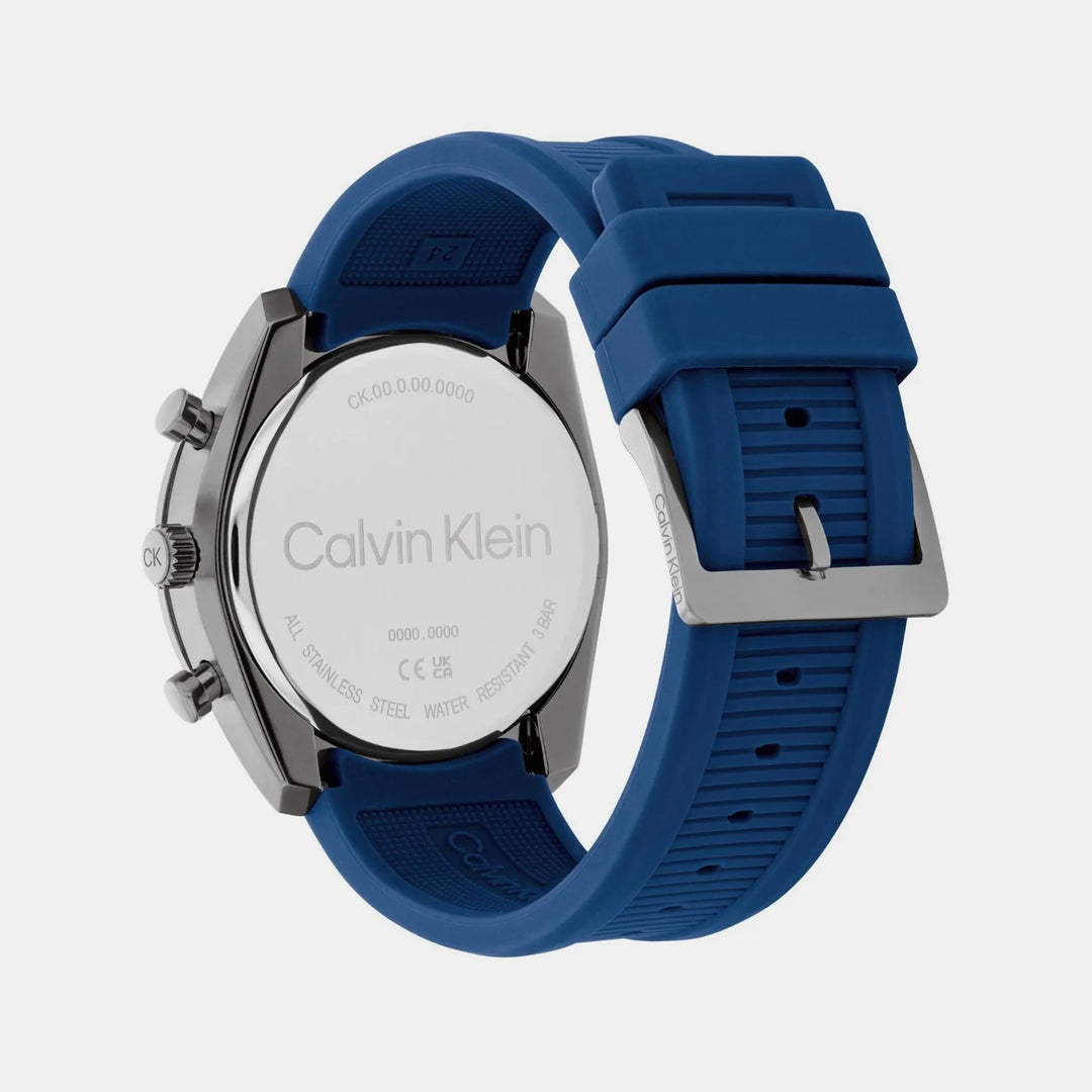 Calvin Klein CK Flex 25200468 Men’s Blue Dial Blue Rubber Strap Quartz Multi-Function Watch - 25200468