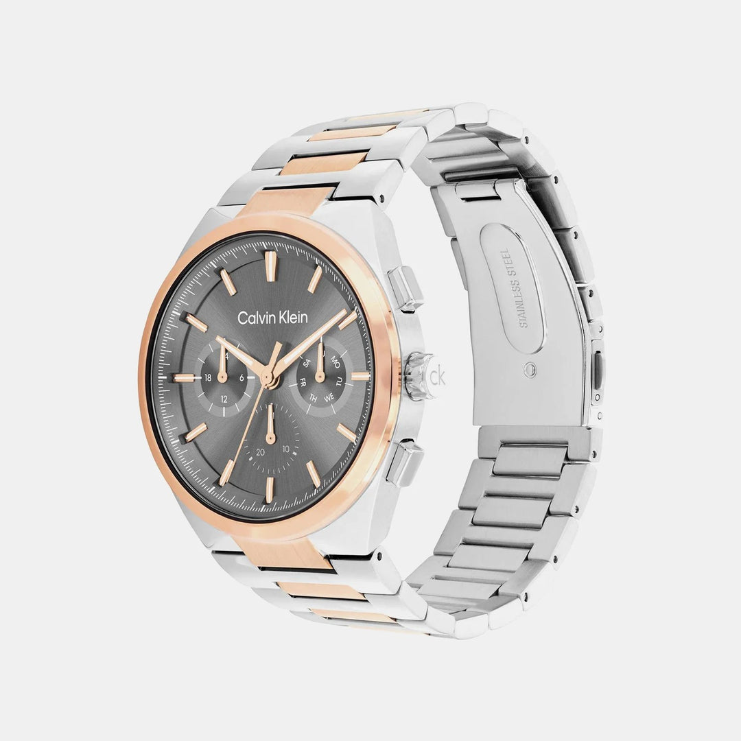 Calvin Klein Distinguish 25200536 Men’s Gunmetal Dial Two-Tone Stainless Steel Bracelet Quartz Multi-Function Watch - 25200536
