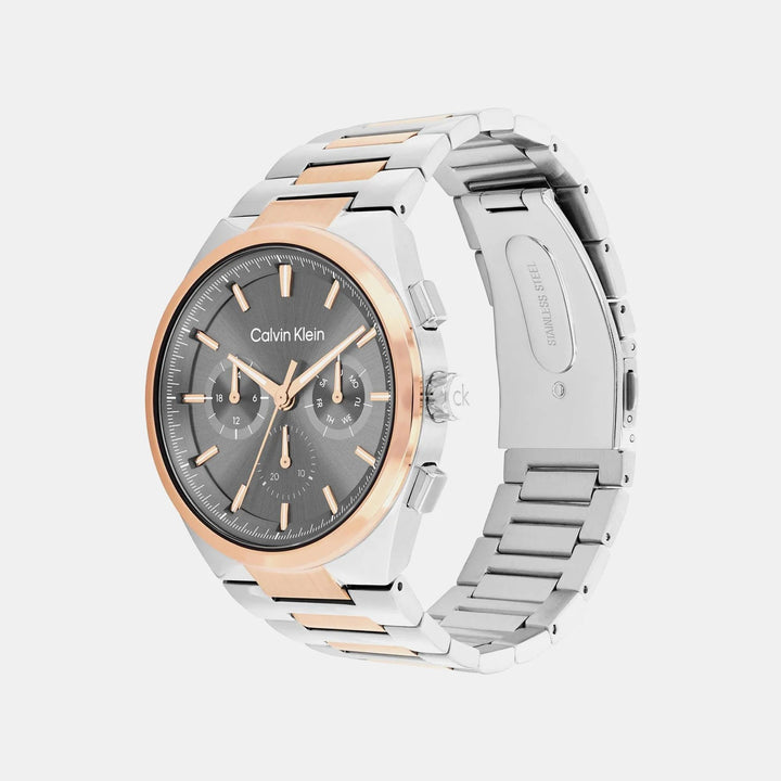 Calvin Klein Distinguish 25200536 Men’s Gunmetal Dial Two-Tone Stainless Steel Bracelet Quartz Multi-Function Watch - 25200536