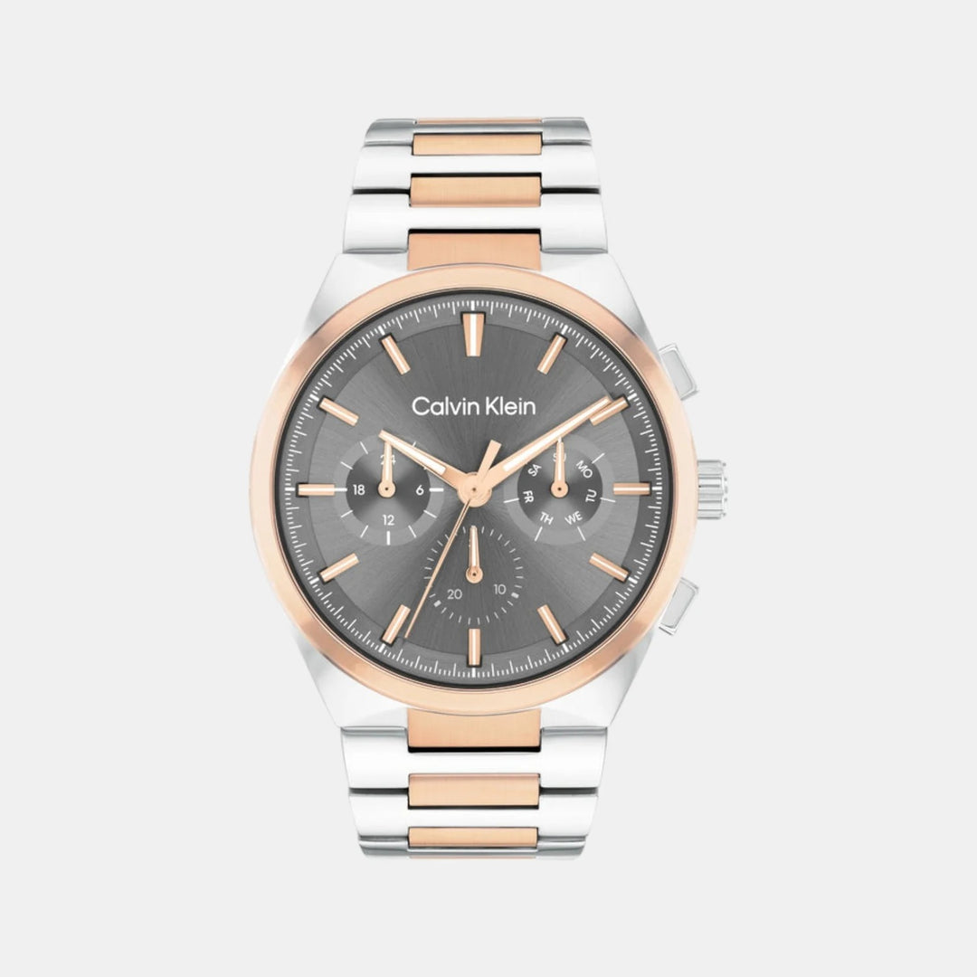 Calvin Klein Distinguish 25200536 Men’s Gunmetal Dial Two-Tone Stainless Steel Bracelet Quartz Multi-Function Watch - 25200536
