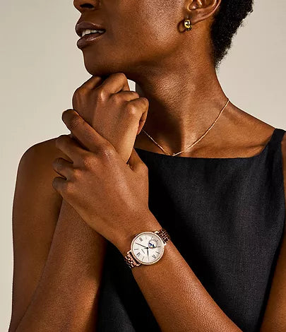 Fossil Jacqueline ES5165 Rose Gold Glitz Watch