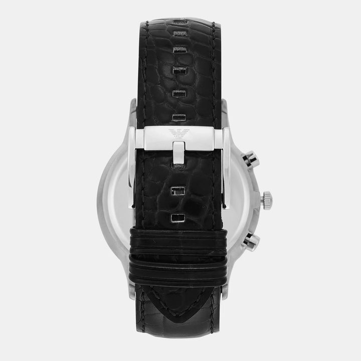 Emporio Armani Renato AR2447 Black Dial Leather Strap Men&