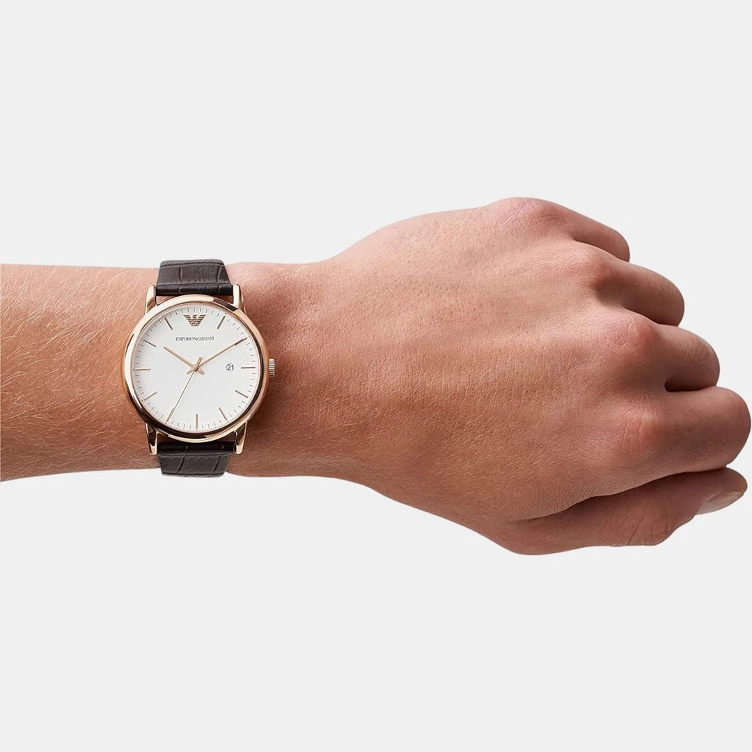 Emporio Armani Luigi AR2502 Grey Dial Leather Strap Men&