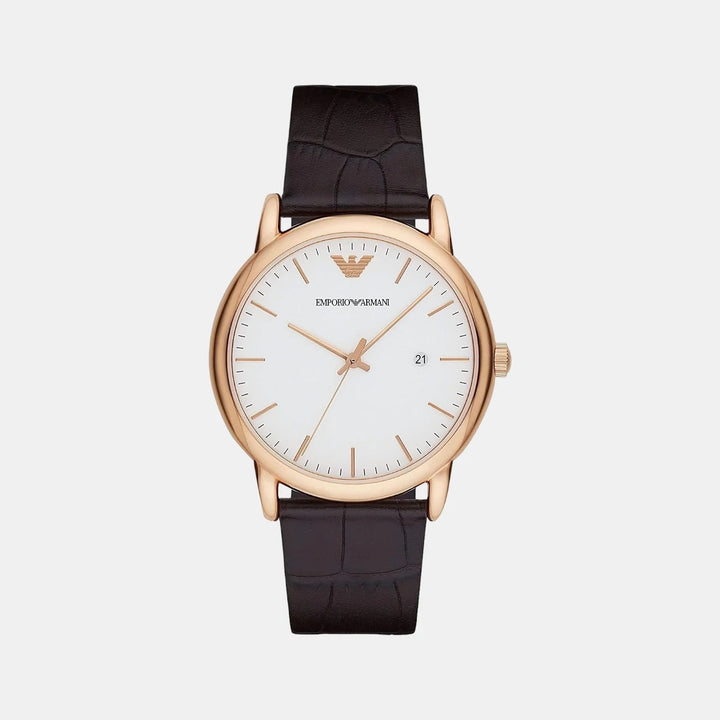 Emporio Armani Luigi AR2502 Grey Dial Leather Strap Men&