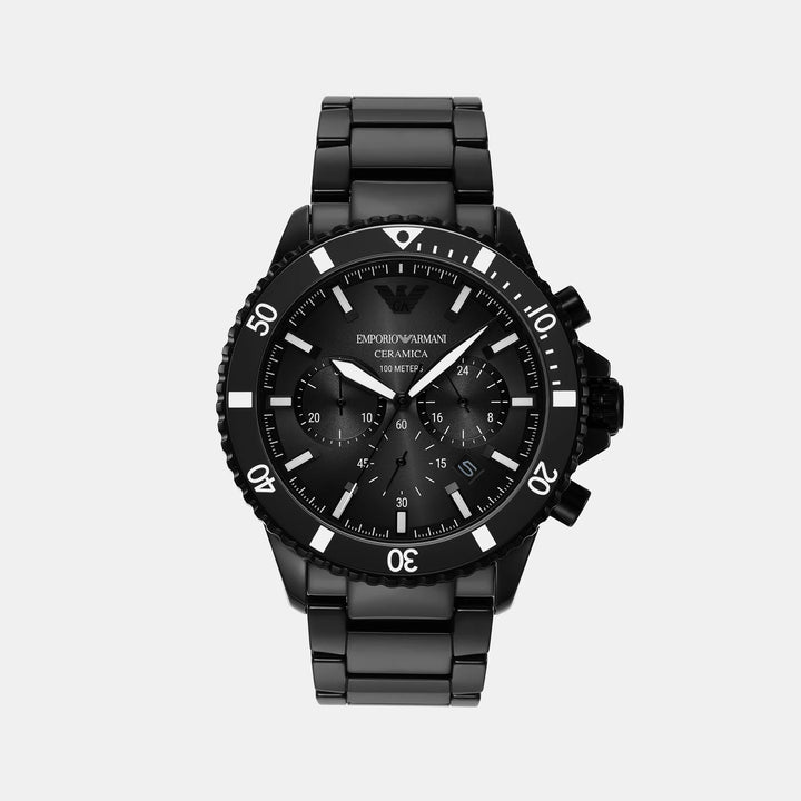 Emporio Armani Ceramic AR70010 Blue Dial Chronograph Men&