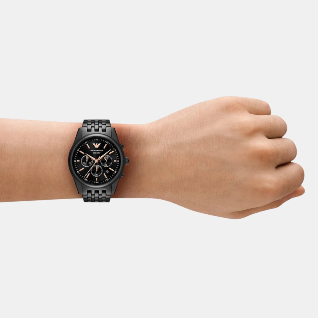 Emporio Armani Ceramic AR70015 Black Dial Chronograph Men&