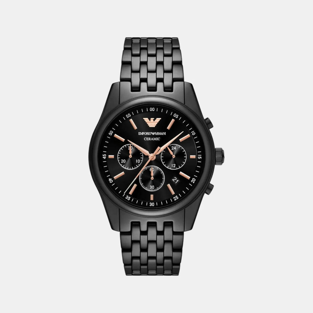 Emporio Armani Ceramic AR70015 Black Dial Chronograph Men&