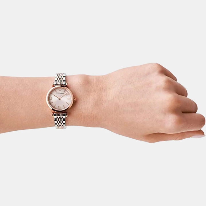 Emporio Armani Gianni T-Bar AR11223 Rose Gold Tone Women&