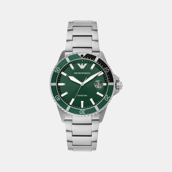 Emporio Armani Diver AR11338 Green Bezel Date Men&