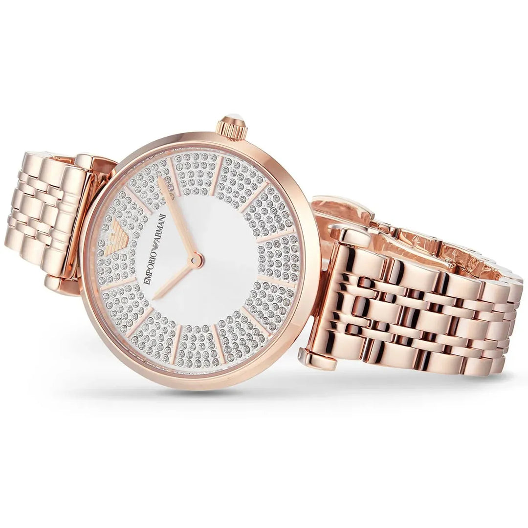 Emporio Armani Gianni T-Bar AR11446 Mother of Pearl Women&