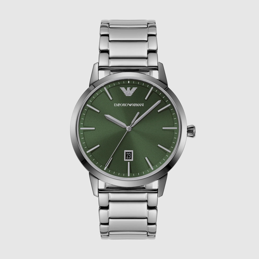 Emporio Armani Ruggero AR11575 Blue Dial Leather Strap Men&