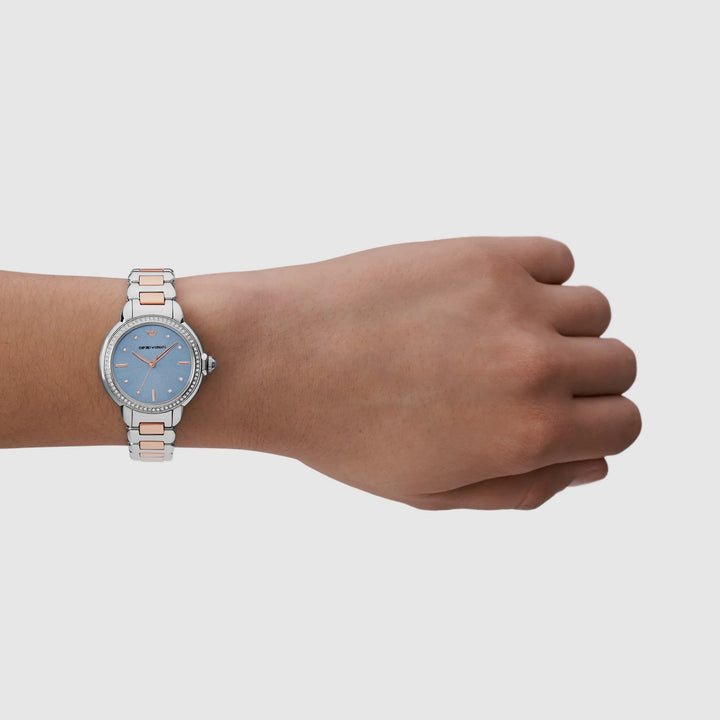 Emporio Armani Mia AR11597 Rectangle Blue Dial Women&