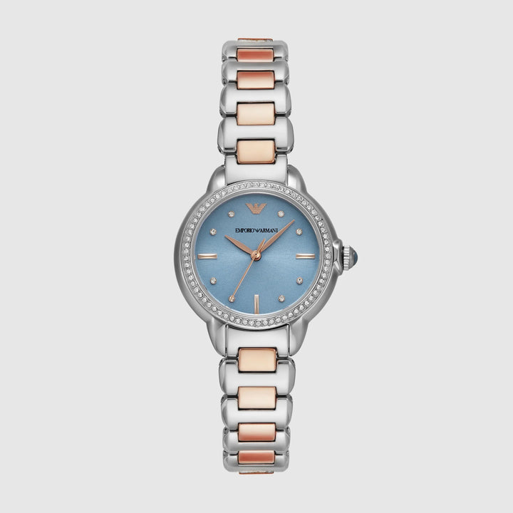 Emporio Armani Mia AR11597 Rectangle Blue Dial Women&