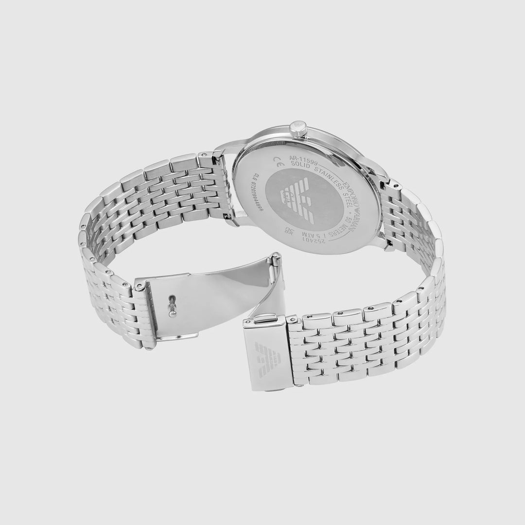 Emporio Armani Minimalist AR11599 Silver Dial Strap Men&
