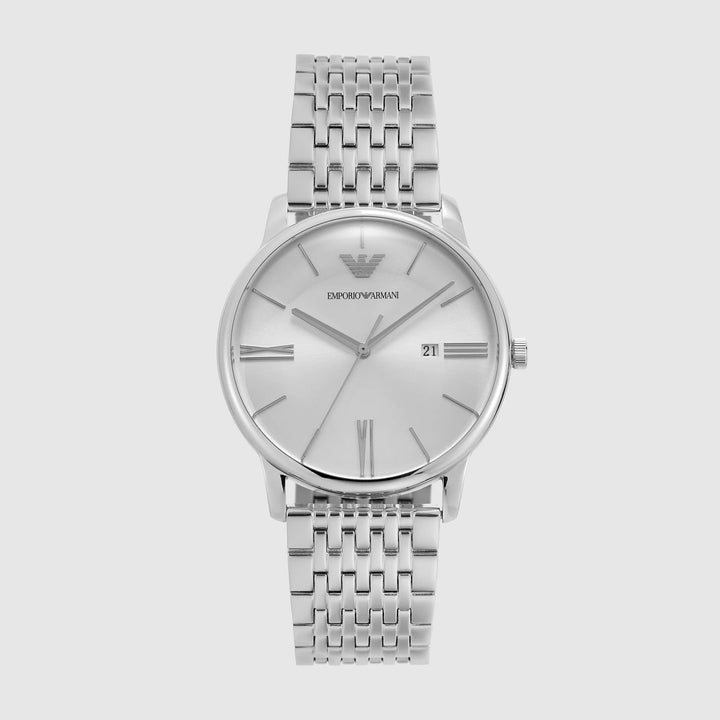 Emporio Armani Minimalist AR11599 Silver Dial Strap Men&