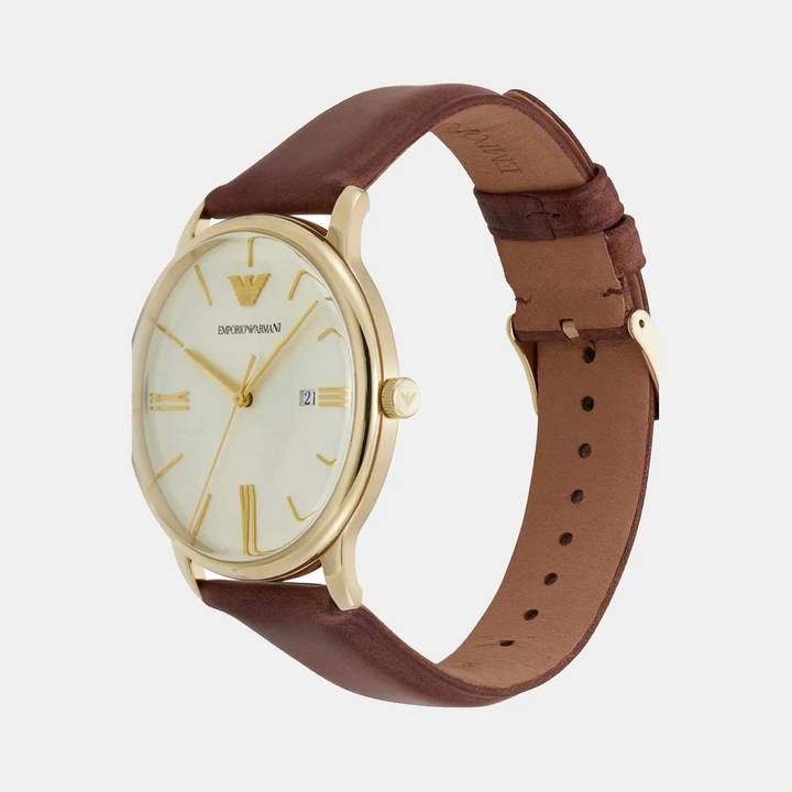 Emporio Armani Minimalist AR11610 Cream Dial Silver Men&