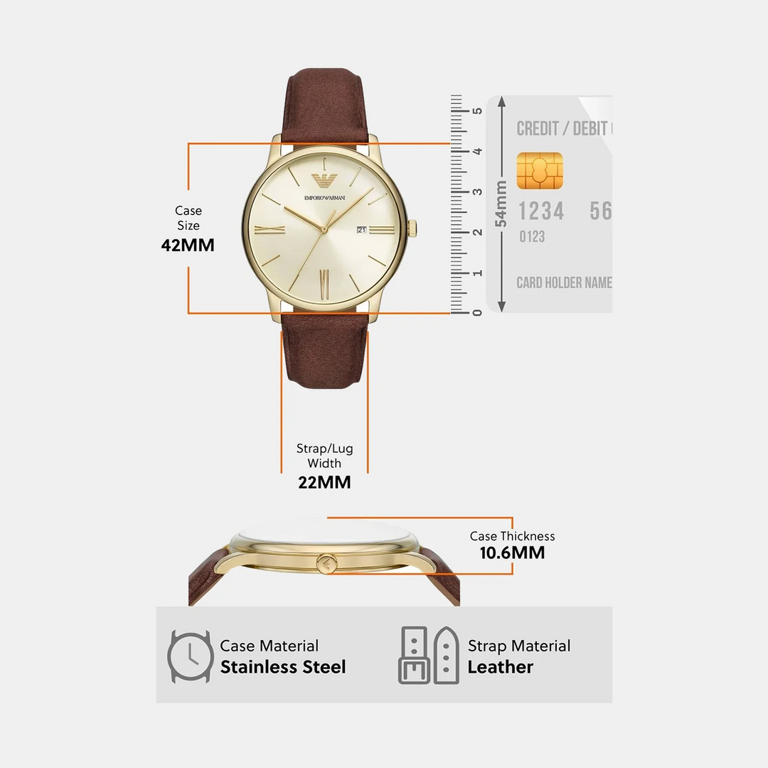 Emporio Armani Minimalist AR11610 Cream Dial Silver Men&