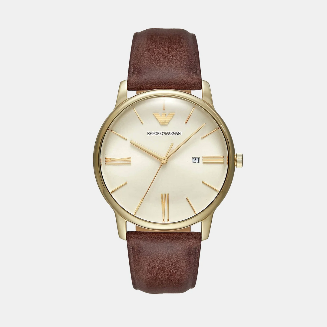 Emporio Armani Minimalist AR11610 Cream Dial Silver Men&