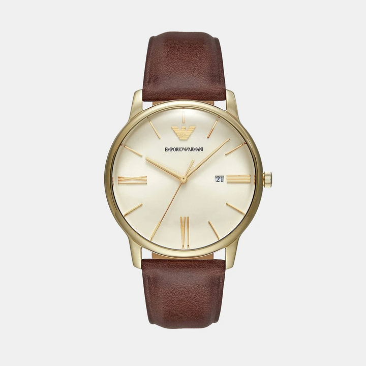 Emporio Armani Minimalist AR11610 Cream Dial Silver Men&