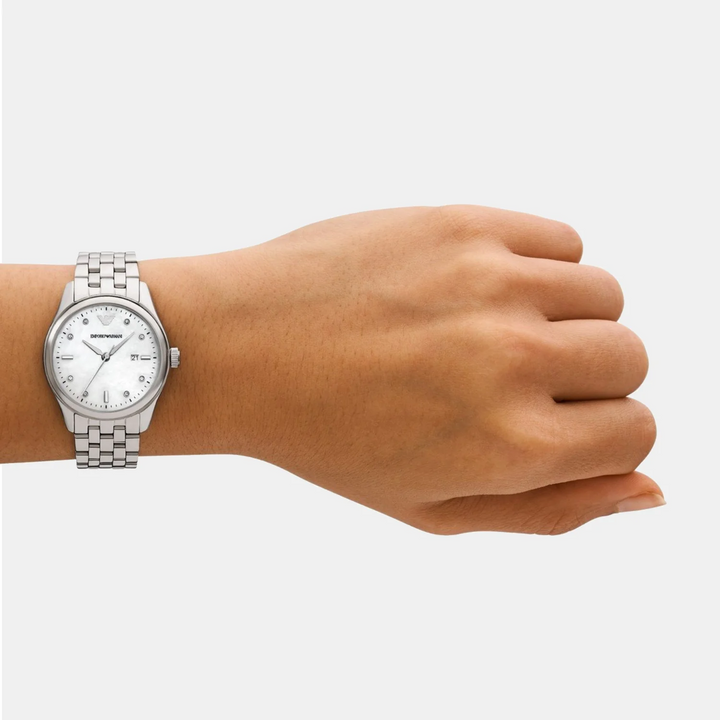 Emporio Armani Gianni AR11614 Silver Dial Stainless Steel Women&