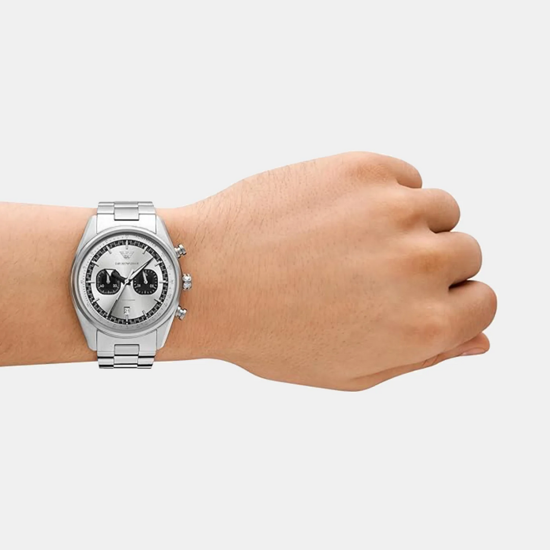 Emporio Armani Mario AR11636 Chronograph Silver Dial Men&