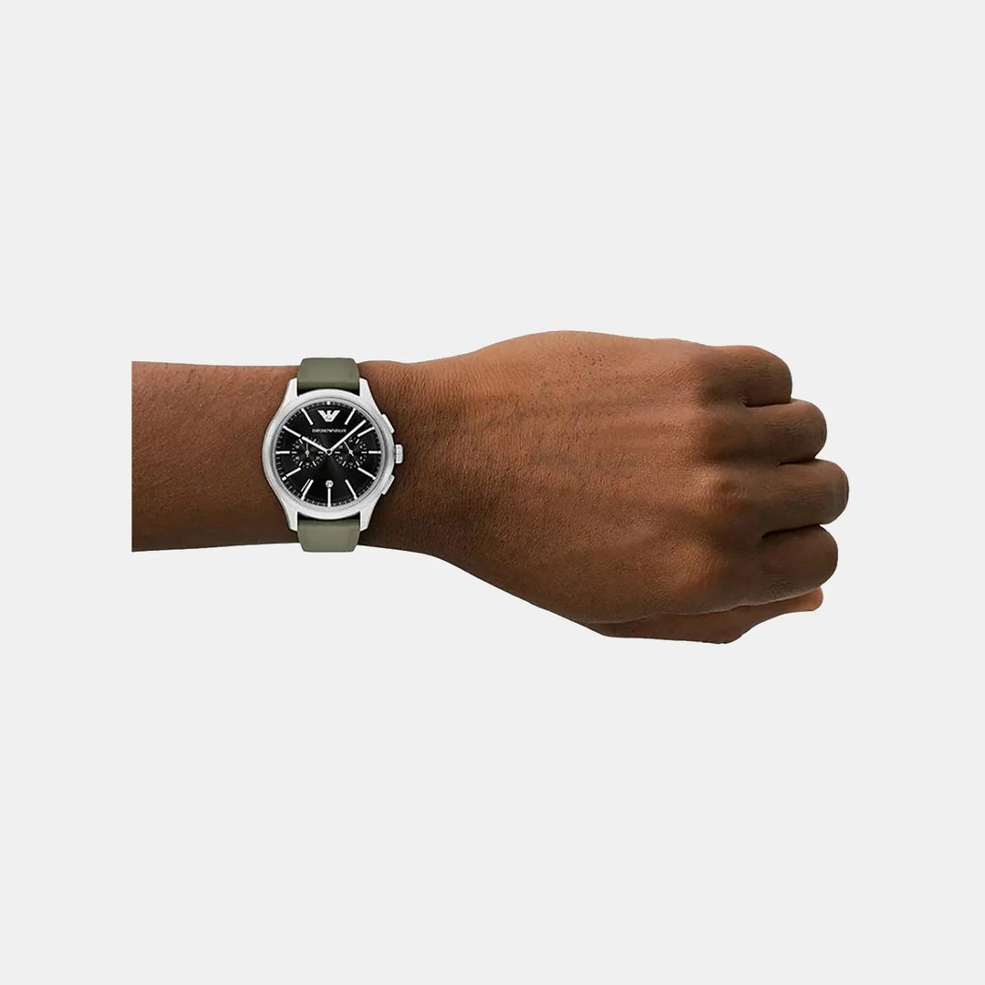 Emporio Armani Dario AR11693 Black Dial Rubber Strap Men&