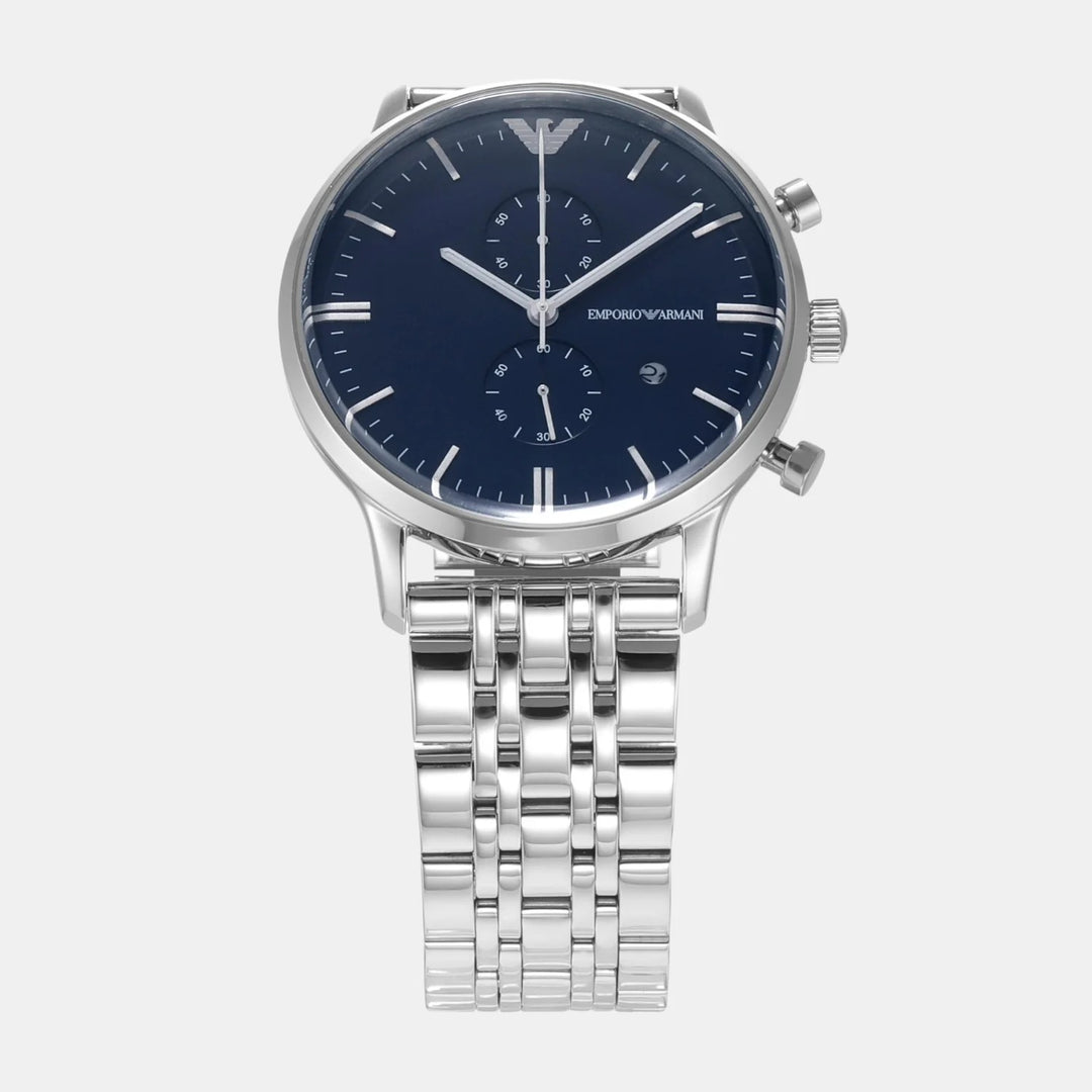 Emporio Armani Gianni AR1648 Silver Dial Stainless Steel Men&
