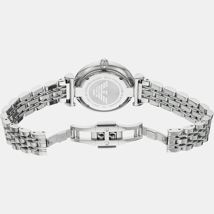 Emporio Armani Gianni AR1908 White Dial Silver Mesh Women&