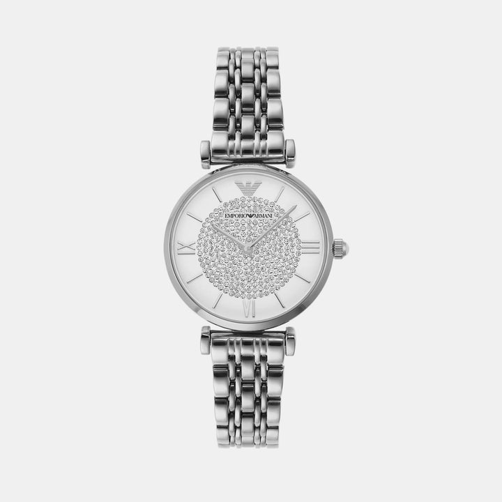 Emporio Armani Gianni T-Bar AR1925 Silver Dial Women&