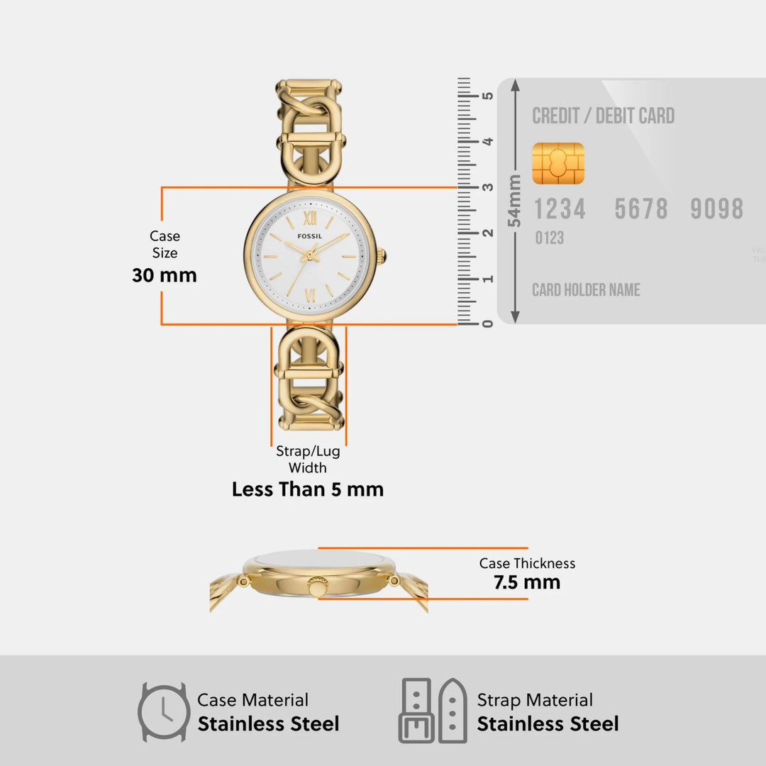 Fossil Fossil Carlie ES5272 Silver-Tone Watch