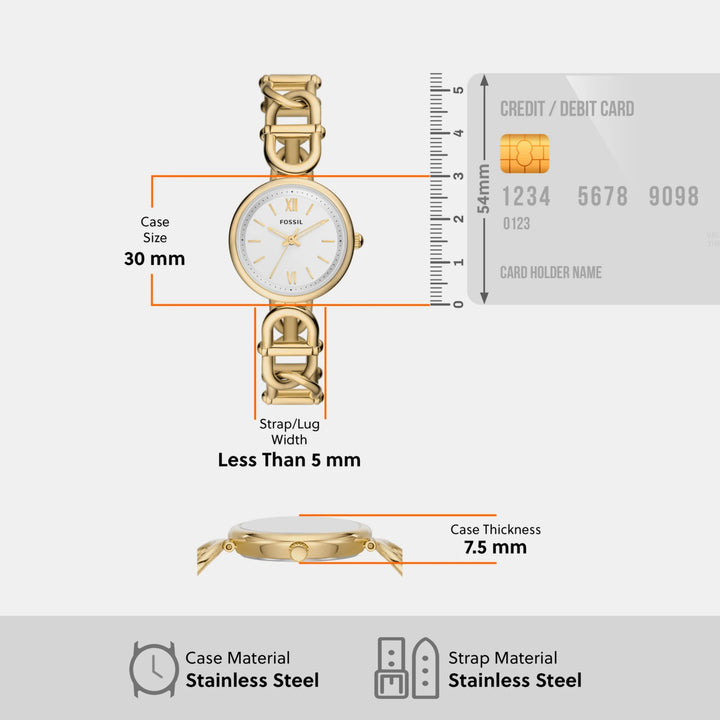 Fossil Fossil Carlie ES5272 Silver-Tone Watch