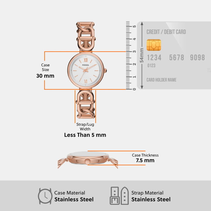 Fossil Fossil Carlie ES5273 Gold-Tone Watch