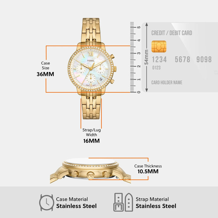 Fossil Neutra ES5358 Gold-Tone Glitz Watch