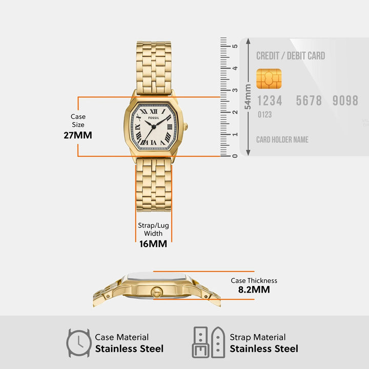 Fossil Harlow ES5361 Cream Textured Dial Watch