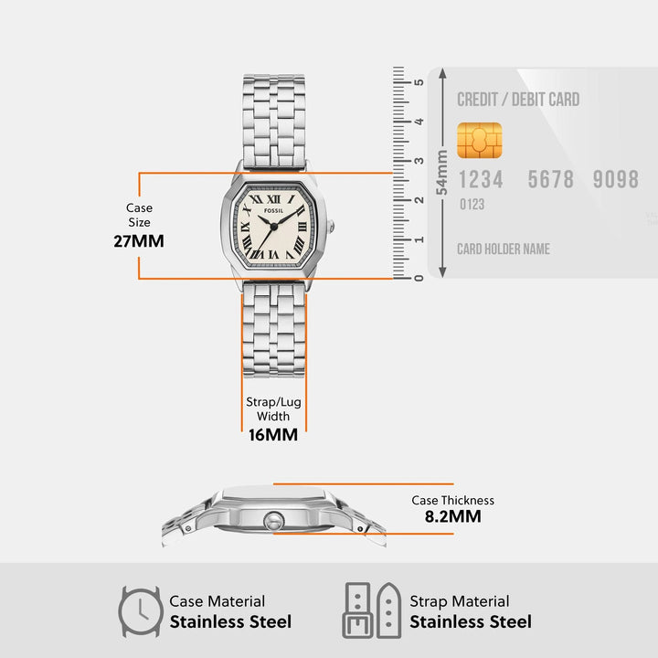 Fossil Harlow ES5363 Silver Dial Watch