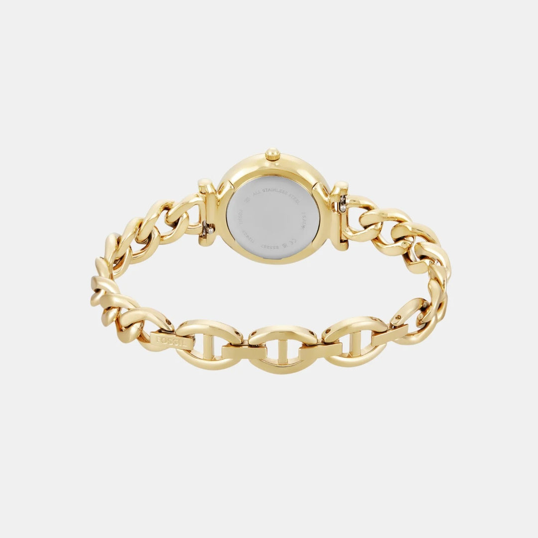 Fossil Carlie ES5387SET Gold Dial Watch and Crystal Tennis Bracelet Women&
