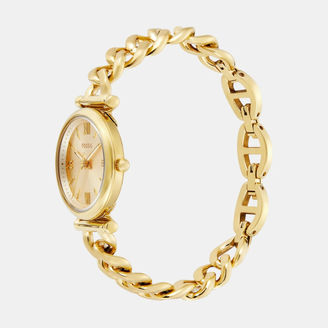 Fossil Carlie ES5387SET Gold Dial Watch and Crystal Tennis Bracelet Women&