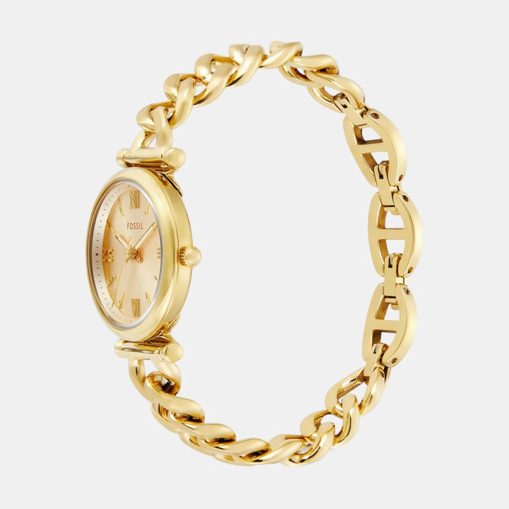 Fossil Carlie ES5387SET Gold Dial Watch and Crystal Tennis Bracelet Women&