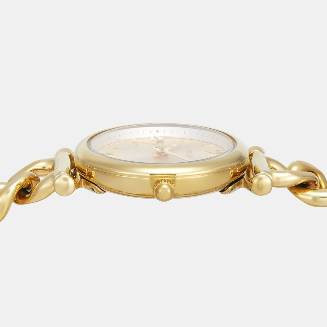 Fossil Carlie ES5387SET Gold Dial Watch and Crystal Tennis Bracelet Women&