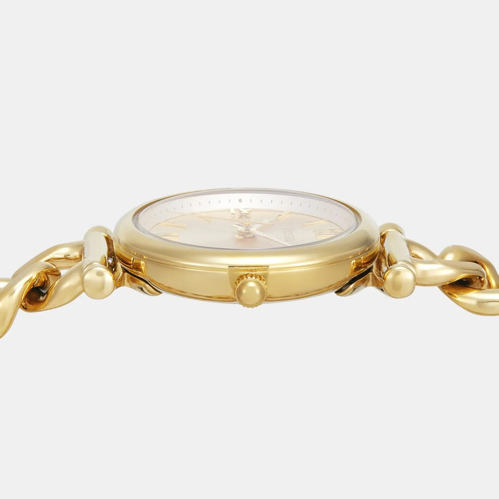 Fossil Carlie ES5387SET Gold Dial Watch and Crystal Tennis Bracelet Women&