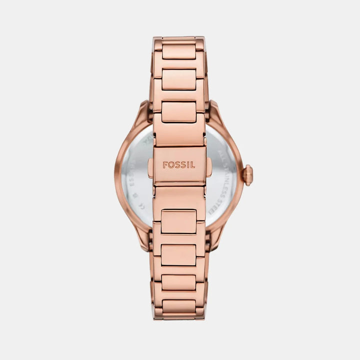 Fossil Gilmore ES5394 Silver Dial Rose Gold-Tone Stainless Steel Women&