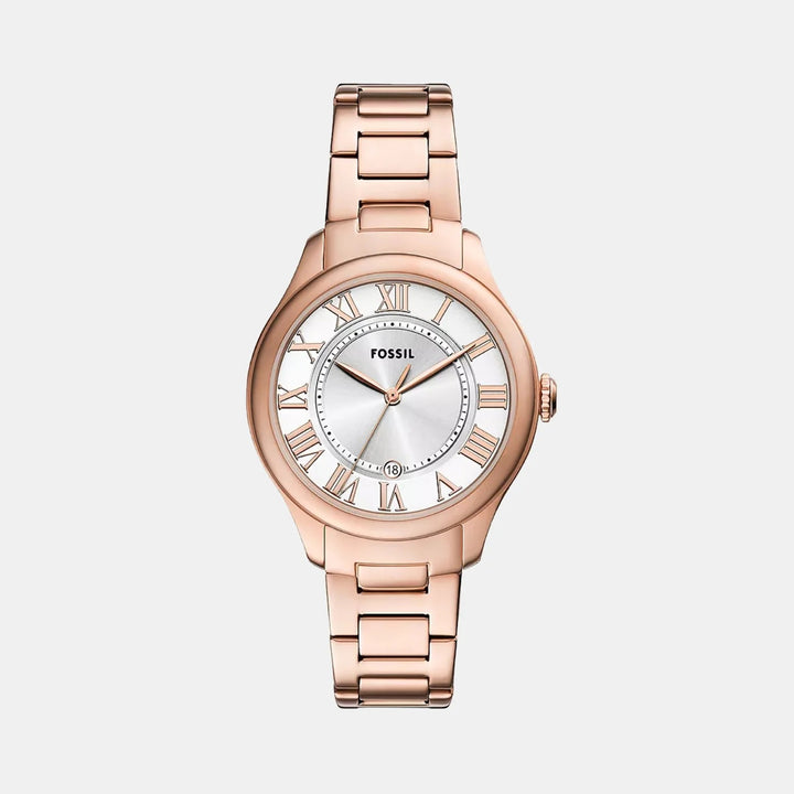 Fossil Gilmore ES5394 Silver Dial Rose Gold-Tone Stainless Steel Women&