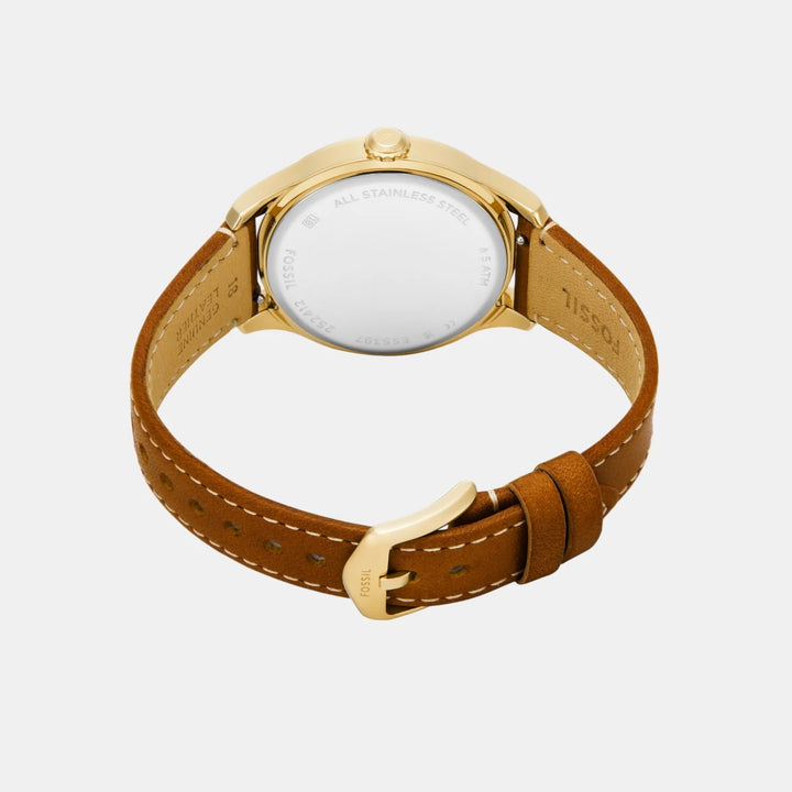 Fossil Gilmore ES5397 Silver Dial Brown Leather Strap Women&