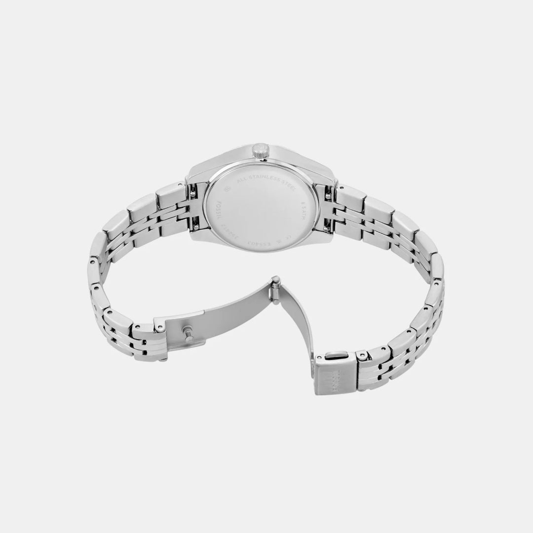 Fossil Scarlette ES5403 Pink Sunray Dial Silver-Tone Stainless Steel Women&