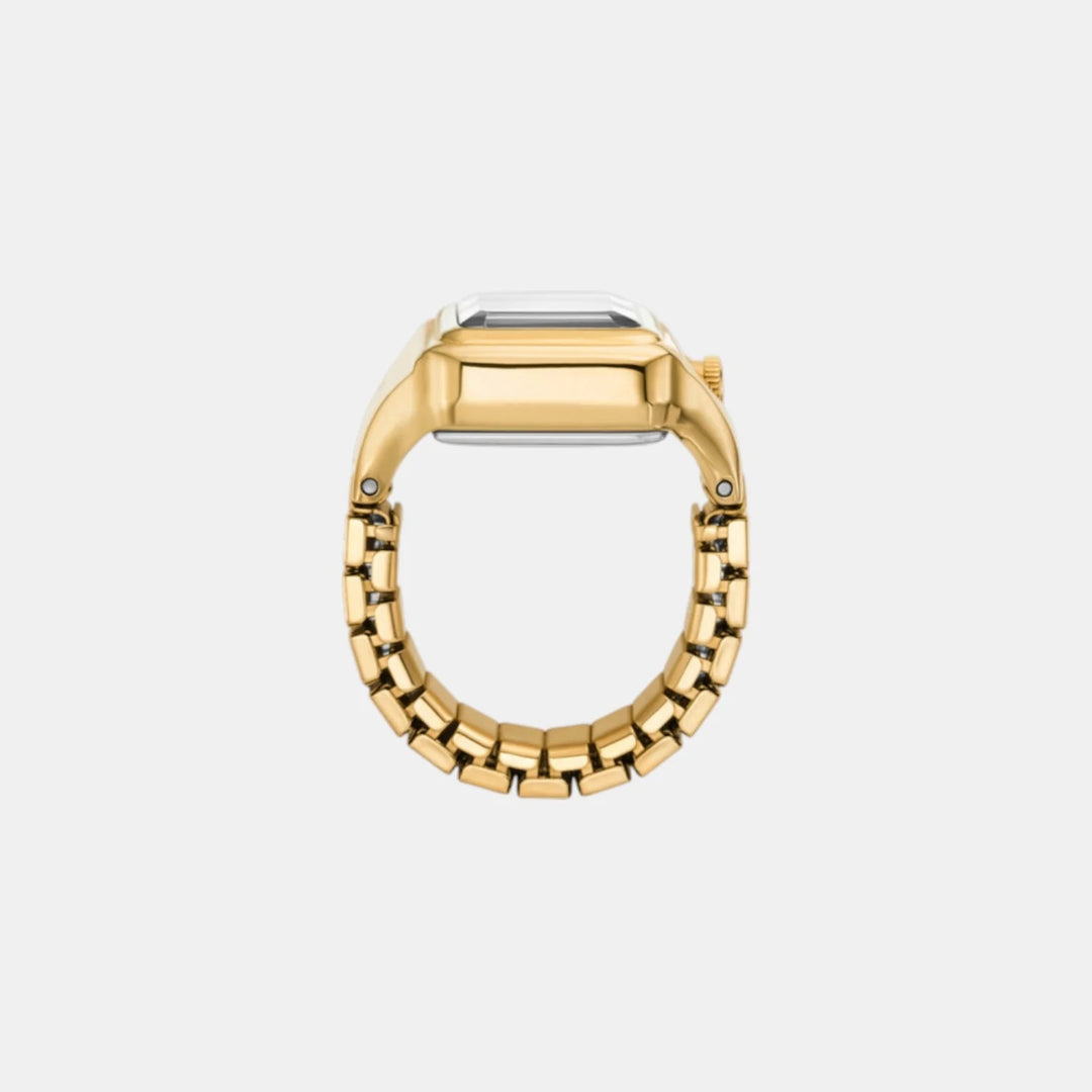 Fossil Raquel ES5411 Rose Gold-Tone Rectangular Analog Ring Watch for Women