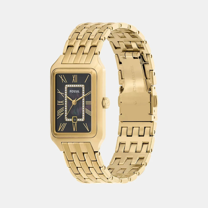 Fossil Raquel ES5417 Silver-Tone Rectangular Analog Ring Watch for Women