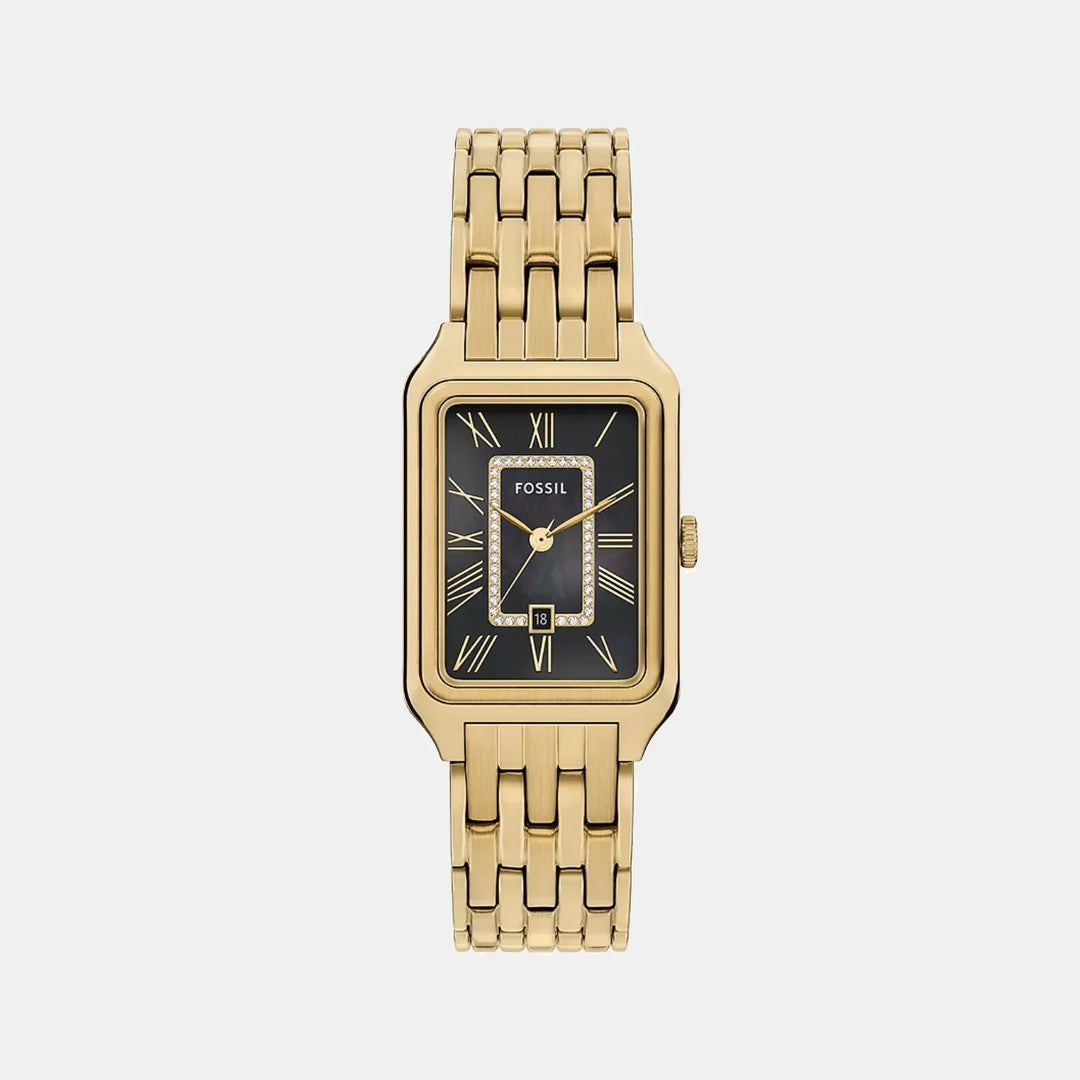 Fossil Raquel ES5417 Silver-Tone Rectangular Analog Ring Watch for Women