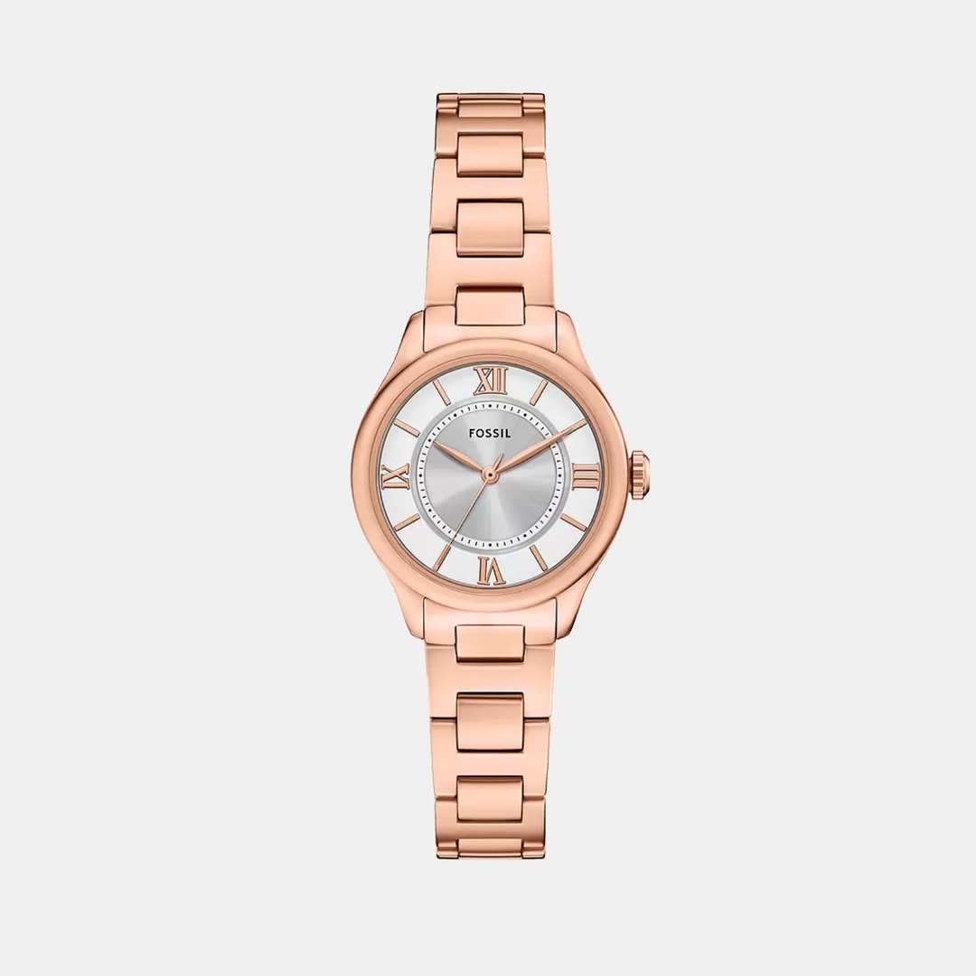 Fossil Gilmore ES5420 Silver Dial Gold-Tone Mesh Bracelet Women&