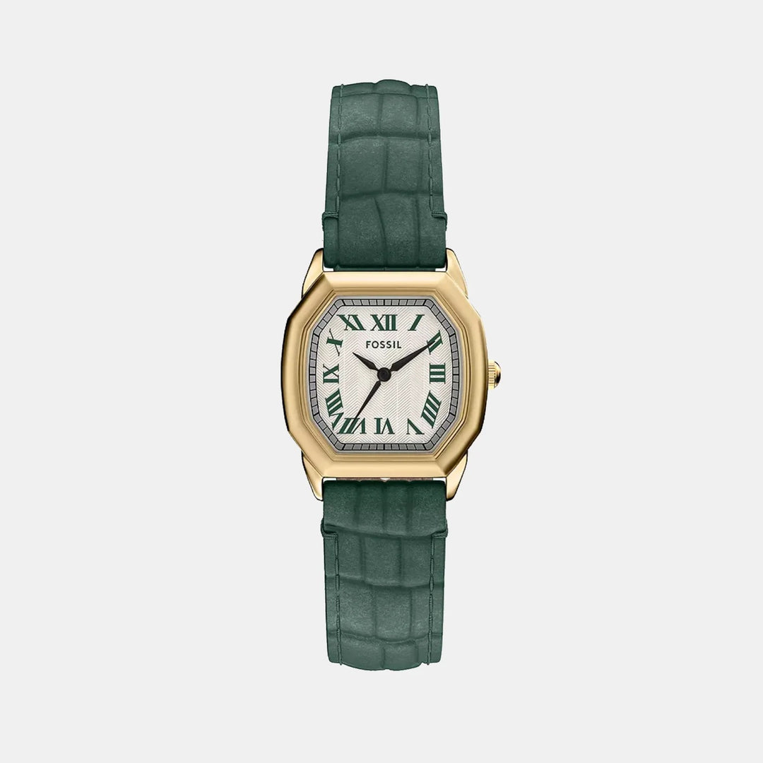 Fossil Harlow ES5427 Silver Dial Gold-Tone T-Bar Stainless Steel Women&