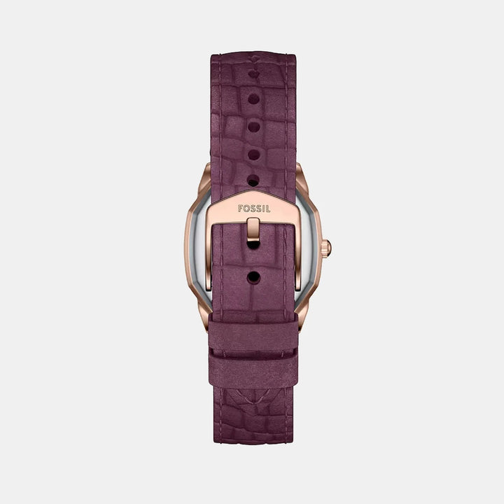 Fossil Harlow ES5428 Silver Dial Rose Gold-Tone T-Bar Stainless Steel Women&